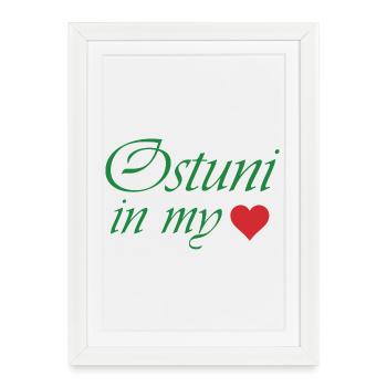 Ostuni dans mon cœur - Affiche encadrée (27 × 37 cm) - blanc - Devant
