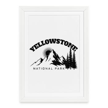Randonnée Parc national de Yellowstone - Affiche encadrée (27 × 37 cm) - blanc - Devant
