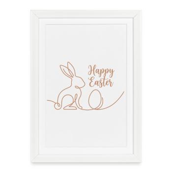 Happy Easter, Cute Bunny Easter Hoodie - Affiche encadrée (27 × 37 cm) - blanc - Devant