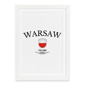 Varsovie souvenir, design élégant Varsovie - Affiche encadrée (27 × 37 cm) - blanc - Devant