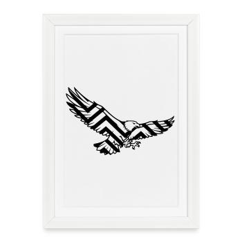 Eagle Geometric Polygon Logo - Framed poster (27 × 37 cm) - white - Front