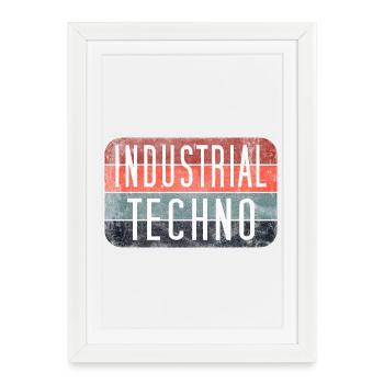 Industrial Techno Retro Gradient - Framed poster (27 × 37 cm) - white - Front