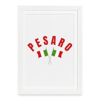 Pesaro Italian Flags - Framed poster (27 × 37 cm) - white - Front