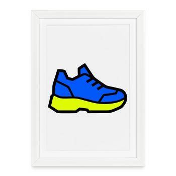 Baskets de course modernes - Affiche encadrée (27 × 37 cm) - blanc - Devant