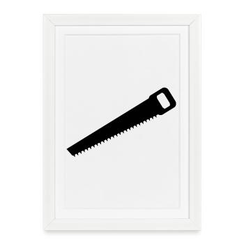 Scie à main - Affiche encadrée (27 × 37 cm) - blanc - Devant