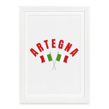 Drapeaux italiens Artegna - Affiche encadrée (27 × 37 cm) - blanc - Devant