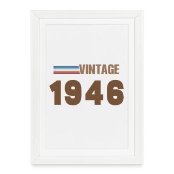 80 Years 1946 Handwritten Script T-Shirt - Framed poster (27 × 37 cm) - white - Front