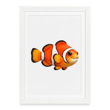 Clownfish Sea Fish Colorful - Framed poster (27 × 37 cm) - white - Front