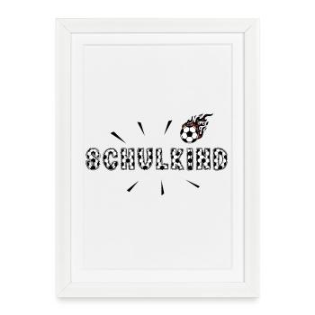 Inscription scolaire Football à Flames - Affiche encadrée (27 × 37 cm) - blanc - Devant