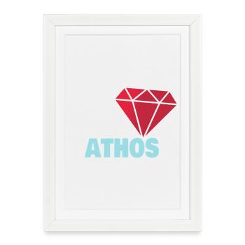Athos en tant que diamant - Affiche encadrée (27 × 37 cm) - blanc - Devant