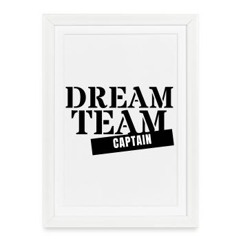 Capitaine de l’équipe de rêve - Capitaine, entraîneur, meilleur groupe - Affiche encadrée (27 × 37 cm) - blanc - Devant