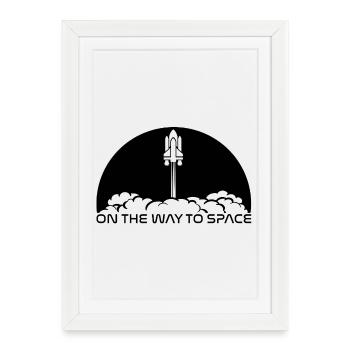 Take-off under a black sun - Framed poster (27 × 37 cm) - white - Front