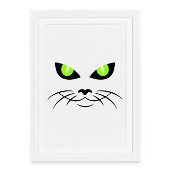 cat face - katzengesicht - Framed poster (27 × 37 cm) - white - Front