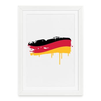 Germany flag painted with a brush stroke - Framed poster (27 × 37 cm) - white - Front