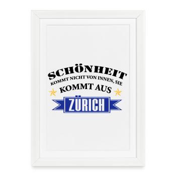 Beauté de Zurich - Affiche encadrée (27 × 37 cm) - blanc - Devant