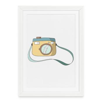 camera - Framed poster (27 × 37 cm) - white - Front