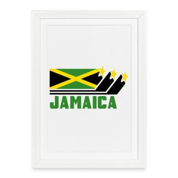 Jamaïque / Cadeau / Caraïbes / Reggae / Kingston - Affiche encadrée (27 × 37 cm) - blanc - Devant