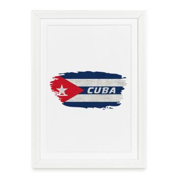 Cuba Flag / Caribbean Havana Gift - Framed poster (27 × 37 cm) - white - Front