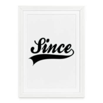Anniversaire - Since à personnaliser - Affiche encadrée (27 × 37 cm) - blanc - Devant