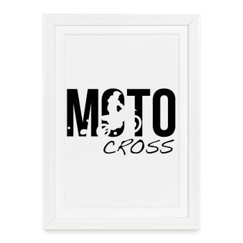 motocross - Affiche encadrée (27 × 37 cm) - blanc - Devant