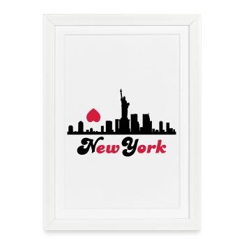 new_york - Affiche encadrée (27 × 37 cm) - blanc - Devant