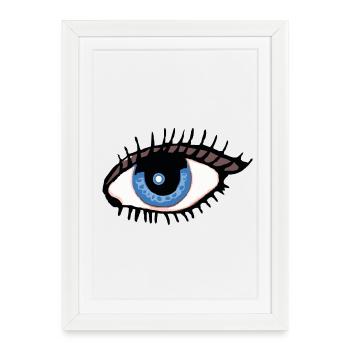Yeux - Yeux-Regards - Vue -Vue - Affiche encadrée (27 × 37 cm) - blanc - Devant