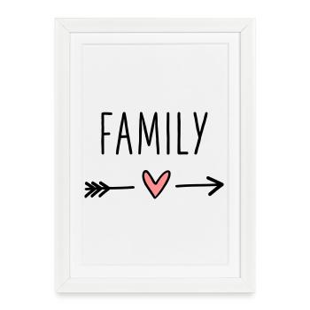 Family heart arrow love cupid cohesion - Framed poster (27 × 37 cm) - white - Front