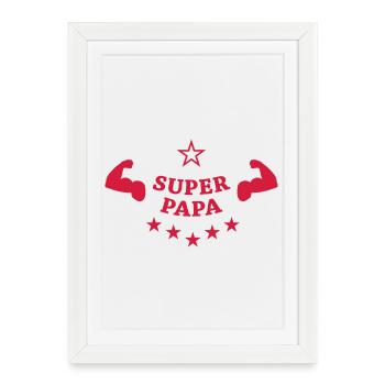 Super Papa ! - Affiche encadrée (27 × 37 cm) - blanc - Devant