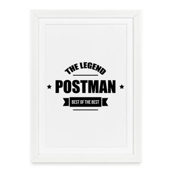 Postman - Framed poster (27 × 37 cm) - white - Front