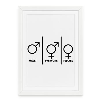 Symbol-men-women-divers - Framed poster (27 × 37 cm) - white - Front