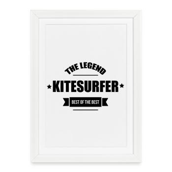 Kiteboarding Kitesurfing Kitesurf Kitesurfer Kiter - Framed poster (27 × 37 cm) - white - Front