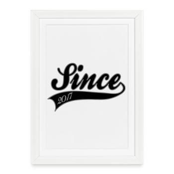 Since 2017 Vintage Script | Retro Anniversary Art - Framed poster (27 × 37 cm) - white - Front
