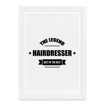 Coiffeur - Coiffeuse - Coiffure - Affiche encadrée (27 × 37 cm) - blanc - Devant