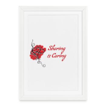 Polyam Sharing is Caring logo - Framed poster (27 × 37 cm) - white - Front