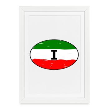 Autocollants Italie - Affiche encadrée (27 × 37 cm) - blanc - Devant
