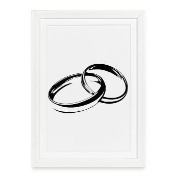 Wedding rings wedding rings wedding rings - Framed poster (27 × 37 cm) - white - Front