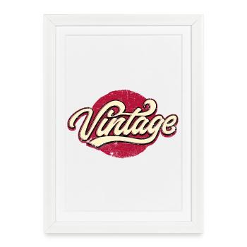 Vintage Script on Bold Red Circle - Framed poster (27 × 37 cm) - white - Front