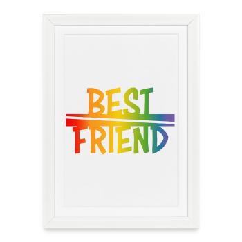 Meilleur ami arc-en-ciel - Affiche encadrée (27 × 37 cm) - blanc - Devant
