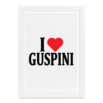 T-shirt Io amo Guspini t-shirt Sardegna - Framed poster (27 × 37 cm) - white - Front