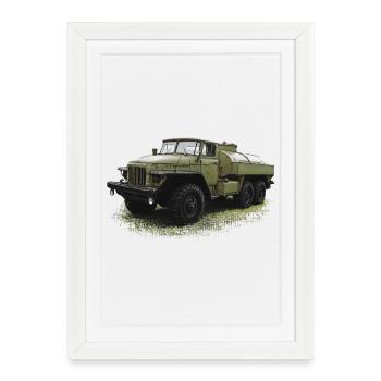 Ural 375 - Tank Truck - Framed poster (27 × 37 cm) - white - Front