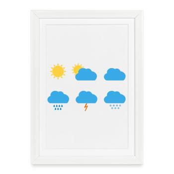 Weather Symbols - Framed poster (27 × 37 cm) - white - Front