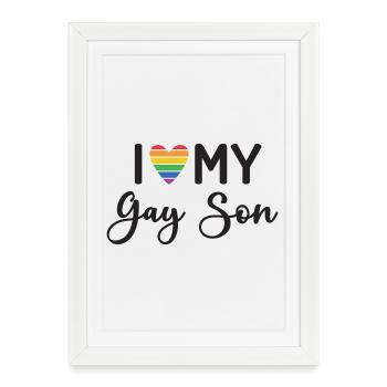 J’aime mon fils gay - Affiche encadrée (27 × 37 cm) - blanc - Devant