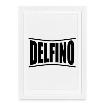 Idée cadeau t-shirt Delfino - Affiche encadrée (27 × 37 cm) - blanc - Devant