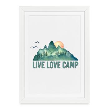 Camp d’amour en direct - Affiche encadrée (27 × 37 cm) - blanc - Devant