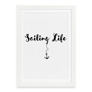 Voile et navigation de plaisance - Amour à la voile - Affiche encadrée (27 × 37 cm) - blanc - Devant