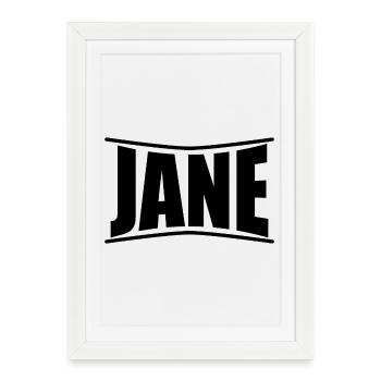 t-shirt Jane t-shirt Idée cadeau - Affiche encadrée (27 × 37 cm) - blanc - Devant