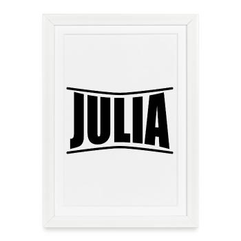 t-shirt Julia idée cadeau t-shirt - Affiche encadrée (27 × 37 cm) - blanc - Devant
