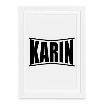 t-shirt Karin idée cadeau t-shirt - Affiche encadrée (27 × 37 cm) - blanc - Devant