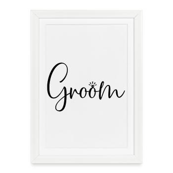 Groom Cool Matching Couple Wedding Party Mariage - Affiche encadrée (27 × 37 cm) - blanc - Devant