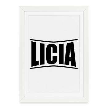 nom t-shirt Licia t-shirt idée cadeau - Affiche encadrée (27 × 37 cm) - blanc - Devant